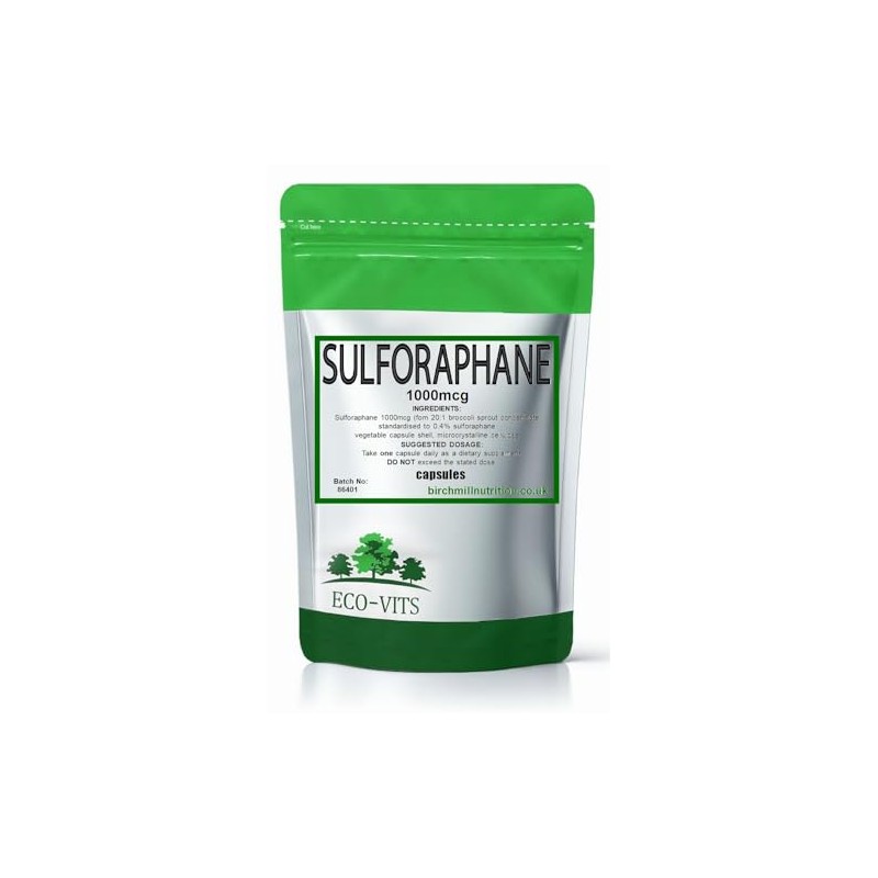 ECO-VITS Sulforaphane from Broccoli Sprout Extract 365 Capsules (1000mcg) Recyclable