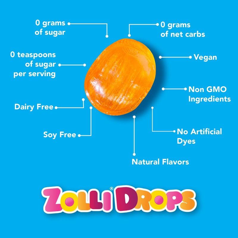 Zolli Drops Fruit Vegan KETO Allergy-Free Zero Sugar 29oz