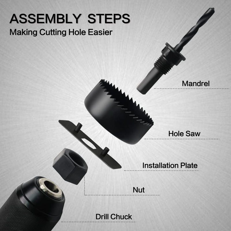GMTOOLS Hole Saw Set, 19Pcs Hole Saw Kit with General