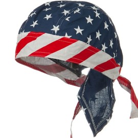American Flag Headwrap Patriotic Doo Rag Red White and Blue (Stars and Stripes 2)