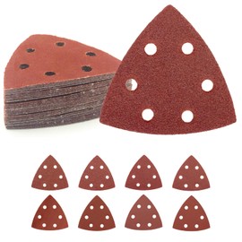 160 Pcs Detail Sanding Pads Multi Grits | 93mm Triangle | Hook & Loop | 6-Hole Dust-Free | Fits Detail Sanders & Multi-Tool Plates | includes P40 P60 P80 P120 P180 P240 P400 P600 x20 each