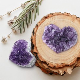 SAHOOTTIE Heart Amethyst Crystal Amethyst Geode Amethyst Cluster Crystal Heart Amethyst Rock Mineral Druzy Geode Mineral Purple Crystals Rock Raw Crystals