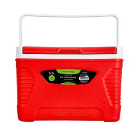Royalford Insulated Ice Cooler Box – 3 Layer Thermal Insulation Chiller Box – Portable Ice Box, Robust Cool Box for Camping Picnic Food & Drinks Container (Red, 5 L)