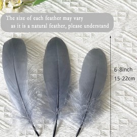 100PCS Gray Goose Feathers 6-8Inch for Crafts Cosplay Clothing Accessories Dream Catchers Wedding Party Decorations