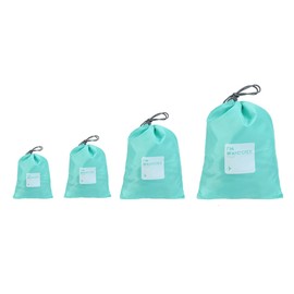LIOOBO Drawstring Bag, Nylon, Storage Bag, Lightweight, Waterproof, Small Items, Foldable, For Travel, Business Trips, Set of 4