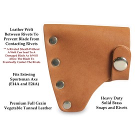 American Bench Craft Leather Hatchet Sheath fits ESTWING Hatchet Sportsman's Axe Models E14A & E24A - (Hatchet Not Included) (Brown)