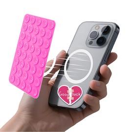 Double Sided Silicone Suction Cup Phone Holder,Non Slip Sticky Grip, Silicon Adhesive Suction Cup Mount, Hands-Free Phone Accessories for Selfies and Videosfor TikTok Influencers（Pink (Color)）