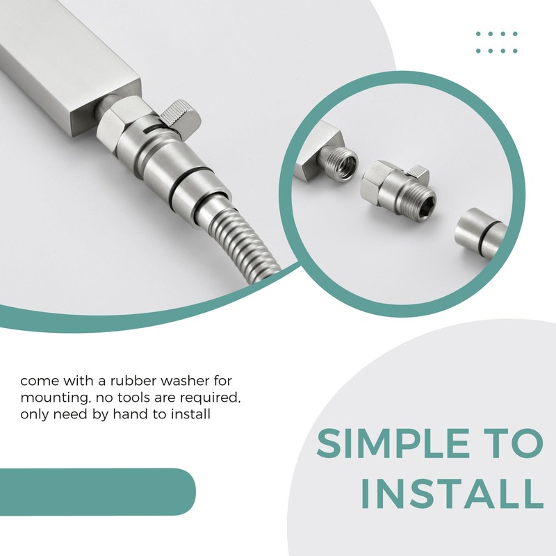 Shower Valve, Aomasi Brass Construction Water Flow Restrictor Universal Handheld