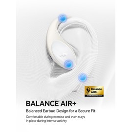 1MORE Open Earbuds S51 Open Earbuds, Non-Blocking, Lightweight, Bluetooth 5.3, IPX5 Waterproof, Clear Calls, 40 Hours Playback, Over Ear Type, Compatible with Dedicated Apps, Touch Control, Multi-Point Connection, Open Type, Earphones (White)