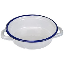 IBILI Egg Dish Blanca 14 cm of Enamelled Steel, White/Blue, 14 x 14 x 5 cm