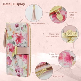 Pomelo Best Women's Purse Multicoloured Striped Wallet, Watercolour painting, M, Classic