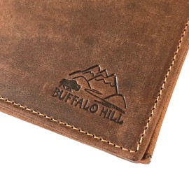 BUFFALO HILL 2394 Wallet Buffalo Leather Wallet I Genuine Leather Wallet I Landscape Format Men's Wallet I RFID Protection I Leather Wallet with Coin Compartment I 9 Card Slots, natural, Modern