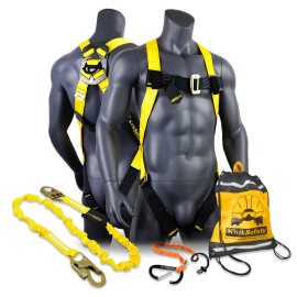 KwikSafety TORNADO 1D Ring Fall Protection Full Body Safety Harness - 1D RING, COMBO (SAVE $5)