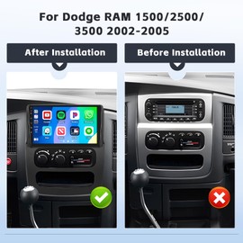【4+64G】 Car Radio for Dodge RAM 1500/2500/3500 2002-2005: Car Stereo with Wireless Carplay Android Auto DSP, 9 inch 1280 * 720 Touch Screen Bluetooth Radio for Dodge RAM GPS WiFi SWC FM RDS Dual USB