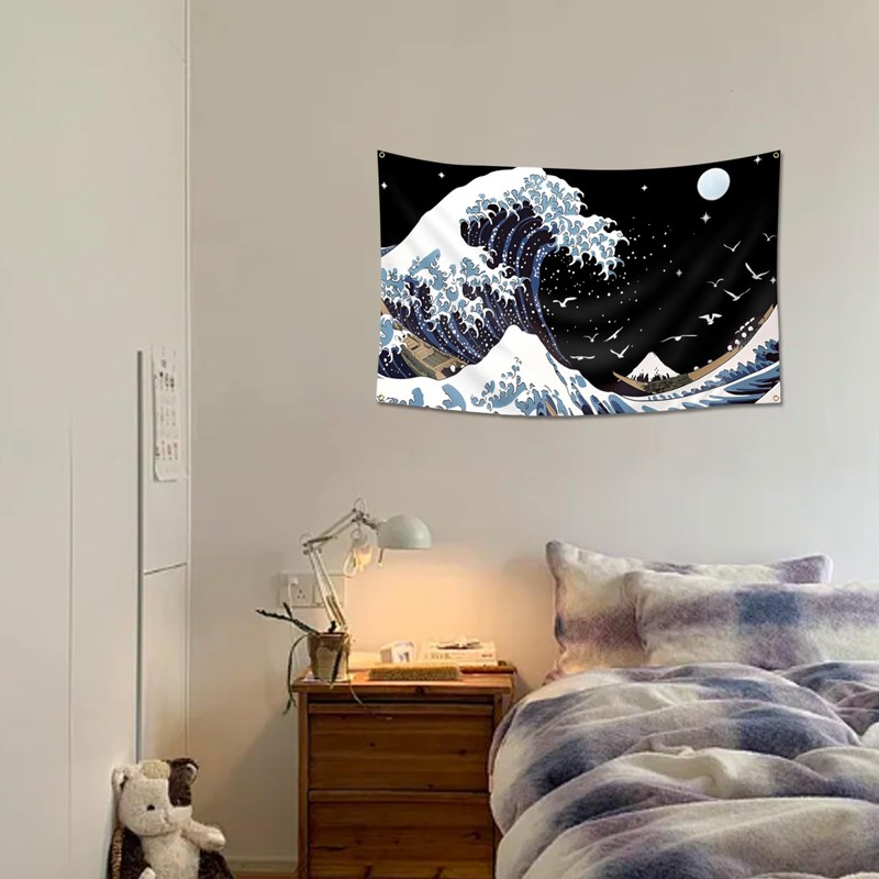 Japanese The Great Wave off Kanagawa Flag 3x5 Ft with