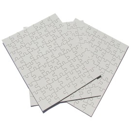 INOVART Puzzle-It 63-Piece Blank Puzzle, 12 Puzzles Per Package, 8-1/2" x 11", White
