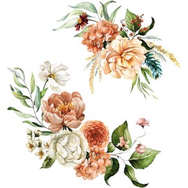 Toilet Sticker Self-Adhesive Waterproof Bathroom Toilet Seat Lid Cover Decals Stickers Floral Sticker for Home Bathroom Decor Toilet Lid and Tank Covers