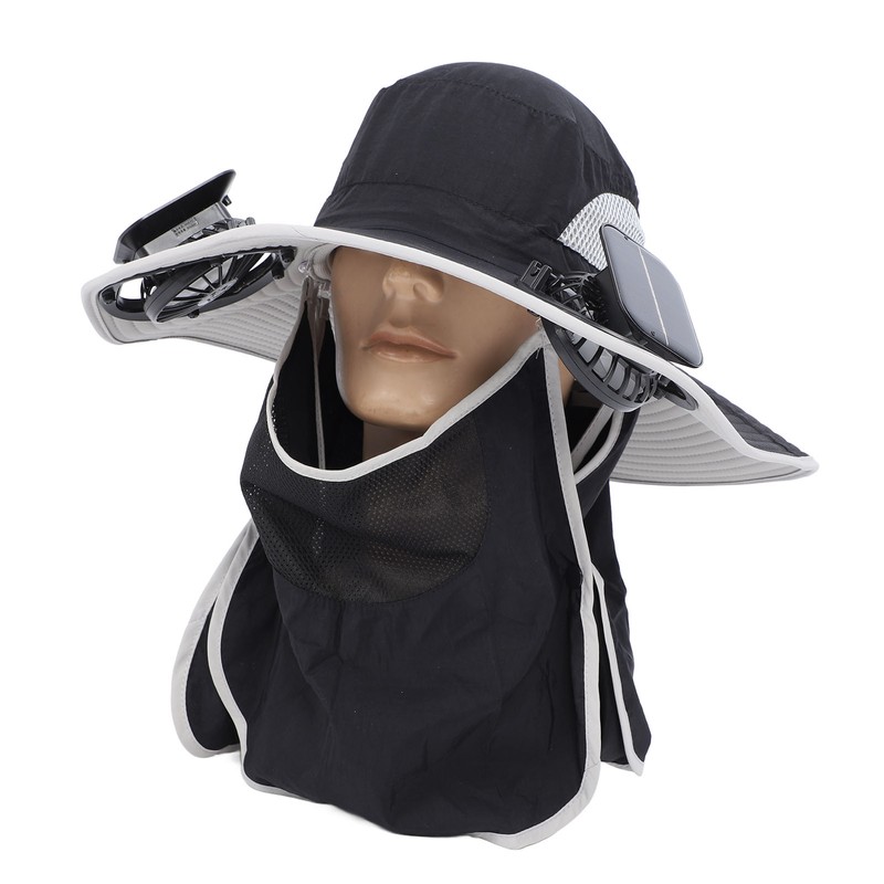 Wide Brim Solar Fan Hat Outdoor Fishing Sunscreen Quick Drying