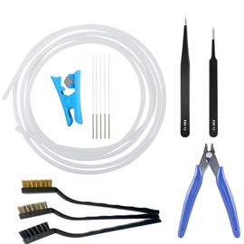 Ultra-Smooth 2M PTFE Tubing Kit, 2.5mm ID/4.0mm OD, for Bambu Lab A1/A1 mini/P1P/P1S/X1C, for Creality K1, K1 Max, Ender 3 V3, with Tubing Cutter, Nozzle Cleaning Needles, Tweezers, Wire Brush, Pliers