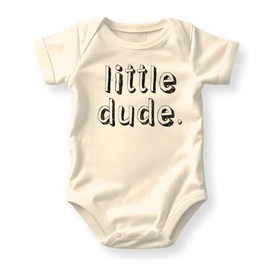Little Dude Baby Bodysuit, Premium Cotton Tshirt for Kids Cute Boy Outfit Baby Boy Outfit