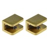 HEVSTIL 2-Pack Glass Clamp,Brass Glass Clamps No-Drill-on-Glass Glass Holder Bracket