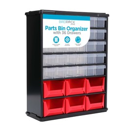 BIRDROCK HOME Craft Organizer Bin with 36 Drawers | Heavy-Duty Metal Hardware Storage Organization | Great for Nails, Nuts, Bolts, Legos | Mini & Large Drawer