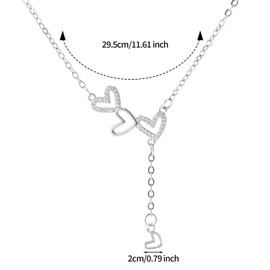 Mikovivi Silver Y2K Necklace for Women, Fringe Chain Heart Shaped Necklace Y2K Chain Aesthetic Jewelry for Casual & Party Wear Dainty Accessories