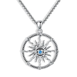 YAFEINI Sterling Silver Beautiful Evil Eye Necklace For Women God's Eye Jewelry To Lover Mom