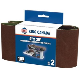 King Canada 4 x 36 Inch Sanding Belts, 100 Grit, 2-Count (SB-436-K-100)