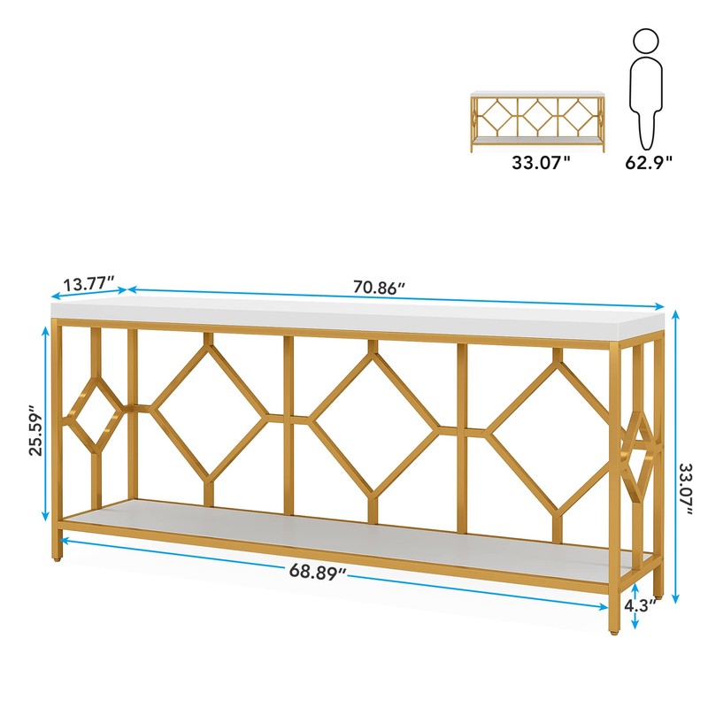 Tribesigns 71 Inch Extra Long Sofa Table, Narrow Long Sofa