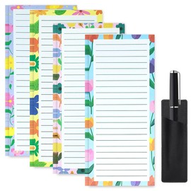 Yajesy 4 Pack Magnetic Shopping List Pad for Fridge, To Do List Pad Totally 200 Sheets Tear off Magnetic Notepad for Fridge, 20 x 8.8 cm