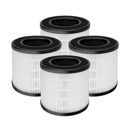 Nispira PU-P05/AC201B Replacement Filter Compatible with FULMINARE PU-P05 and Purivortex AC201B Air Clean Purifier 3-in-1 True HEPA Activated Carbon, 4 Packs