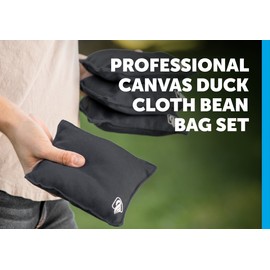 Triumph Sports Black Canvas Cornhole Bags – 4 Bags Included, Size 6" x 6" 16 oz (12-0055BK-2W)