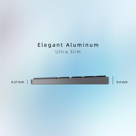 Bluetooth Slim Keyboard for Mac, Aluminum Rechargeable Keyboard Wireless, Low-Profile Silent Flat Key Compatible with Apple iMac, MacBook, Mac and iOS, Full Size - Space Gray