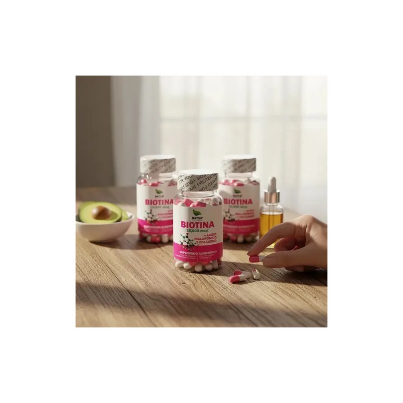 Biotina, 300 Cápsulas (3 Frascos 100 Cap C/u), Cabello, Piel