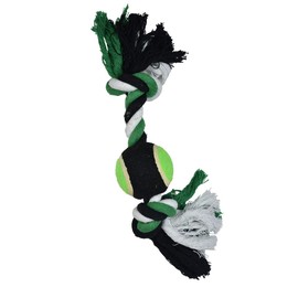 Fancy Pets Juguete en Foma de Hueso de SOGA con Pelota de Tenis para Perro