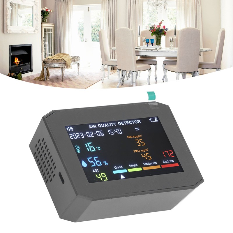 Air Quality Monitor PM2.5 PM10 HCHO TVOC CO2 Temperature Humidity