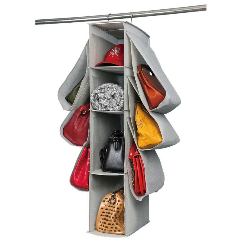 Hanging Purse Handbag Organizer Wardrobe Closet Dust Proof Shelf Rack