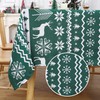 LinTimes Christmas Tablecloth Christmas Reindeer Snowflakes Table Cloth Table Cloth