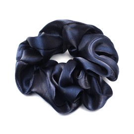 QinGoo Navy Blue Organza Elastic Hair Scrunchie Beautiful Women's Hair Accessories Headdress Elegant Hair Accessory 1 Piece (Navy)