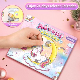 Doksving Advent Calendar 2024 Girls, 24 Days Christmas Countdown Calendar with 2pcs DIY Charm Bracelets Kits, DIY Theme DIY Creative Bracelet for Kids, Women