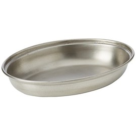 Genware NEV-1061 Oval Dish, 11061, Stainless Steel, Veg 7"