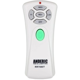 Anderic UC7080T Remote Control for Ceiling Fans - Remote Control with Wall Mount (Receiver not Included) - CHQ7080T CHQ7081T (with Up Light & Reverse Keys - RR7080T)