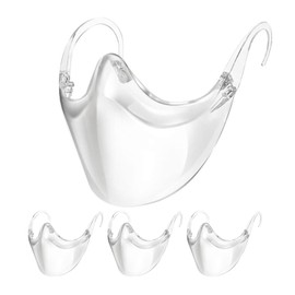 Stgbcst Clear Safety Face Protection Dust Goggles Face Protection Face Visor Mouth Guard Shield Transparent Face Mask Breathable Visible Reusable (Pack of 3)