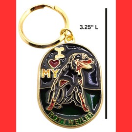 Westmon Works Rottweiler Keychain Resin Key Fob with Metal Key Ring and Faithful Friends Dog Keepsake Card