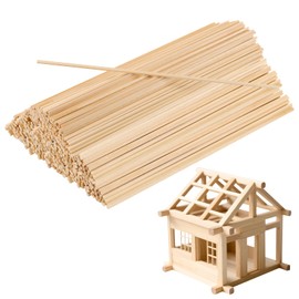 JIAYUET 200 Pieces Square Wood Strips,3x3x300mm Unfinished Wooden Dowel Rods for DIY Crafts Model Making ﻿ ﻿