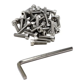 iexcell 100 Pcs M4 x 16mm Thread Pitch 0.7 mm Stainless Steel 304 Hex Socket Head Cap Screws Bolts Kit
