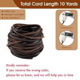 10 Yards 3MM Flat Genuine Leather Cord, PEASUG Real Leather Strips, Natural Leather String, Braided Braiding String for Shoe Laces, Jewelry Making, Necklace, Tool, Crafts - Black, 9M