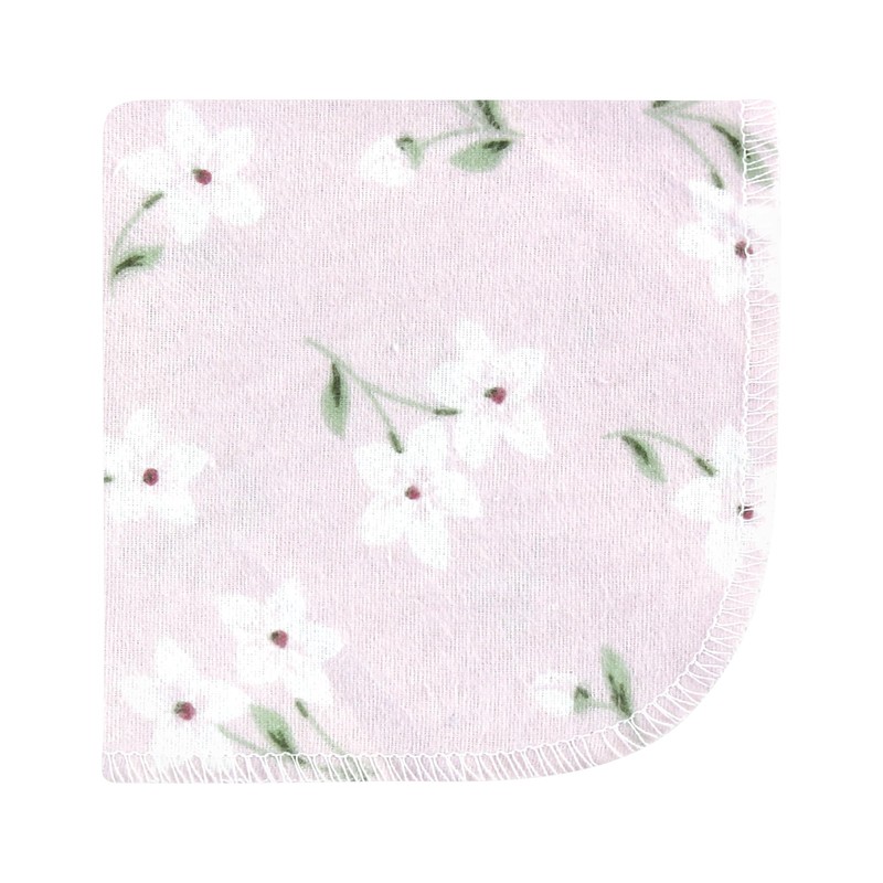 Hudson Baby Unisex Baby Flannel Cotton Washcloths, Purple Dainty Floral