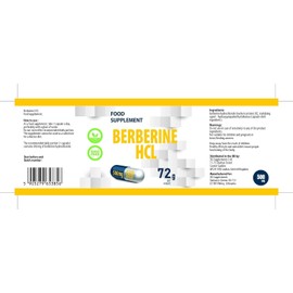 Berberine HCL 500 mg 120 Vegan Capsules, Laboratory Tested, High Dose